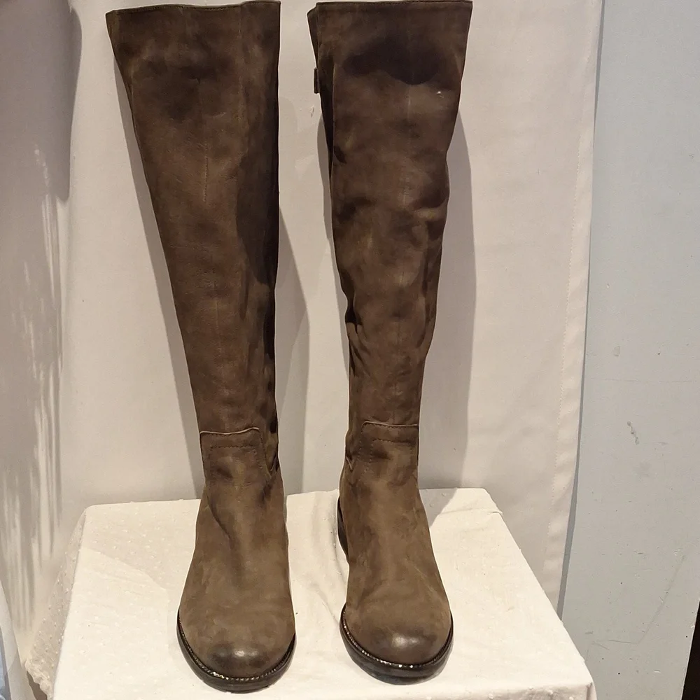 Franco Sarto Brenna Over the Knee Brown Boots Taupe Size 9